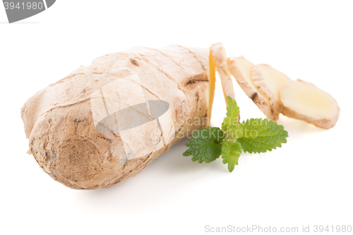 Image of Ginger root on white