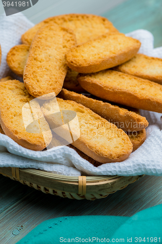 Image of Toast bread on a wooden table
