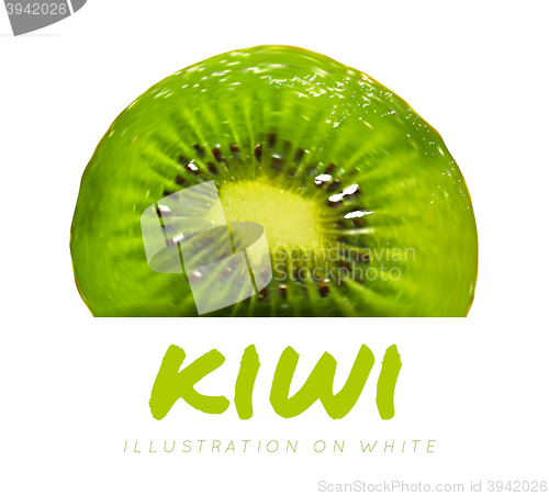 Image of Kiwi on a white background. Vector