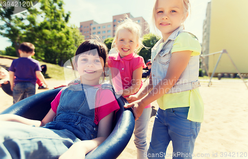 Image of happy kids on children playground