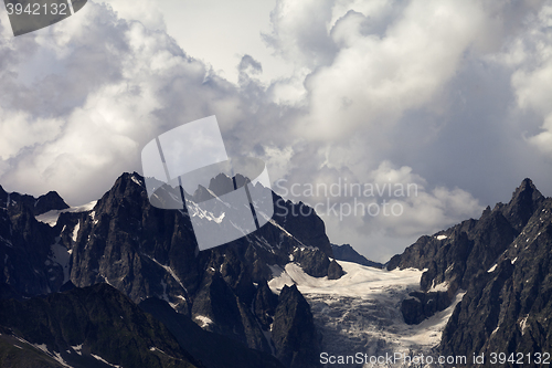 Image of Mountains in clouds before rain