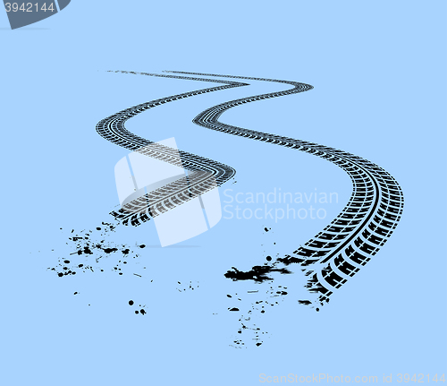 Image of Tire tracks vector