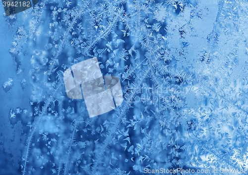 Image of Ice pattern on winter glass