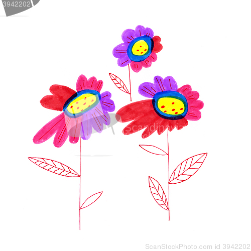 Image of Decorative freehand drawing flowers