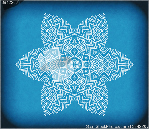 Image of Abstract shape on blue vintage background