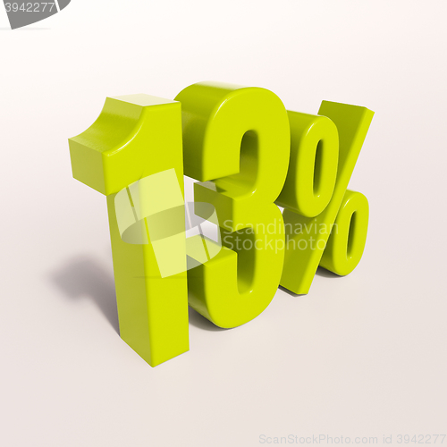 Image of Percentage sign,13 percent