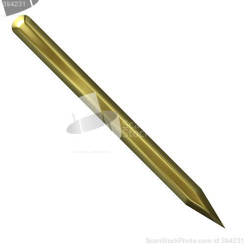 Image of 3d golden pencil silhouette