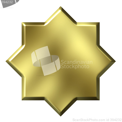 Image of 3d golden 8 point star