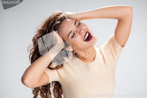 Image of The young woman\'s portrait with pain emotions