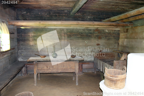 Image of interior of old rural Carpathian house