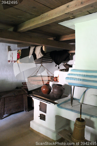 Image of interior of old rural Carpathian house