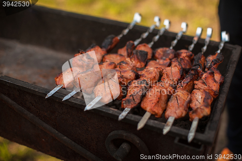 Image of shashlik on a grill