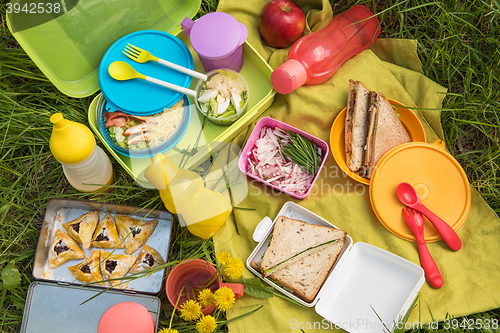 Image of picnic food at outdoor