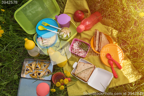 Image of picnic food at outdoor