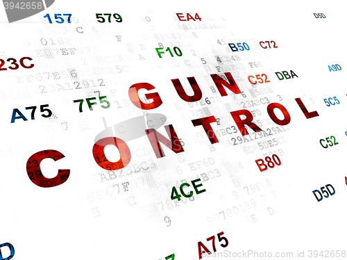 Image of Protection concept: Gun Control on Digital background