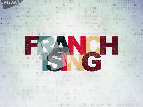 Image of Finance concept: Franchising on Digital Data Paper background