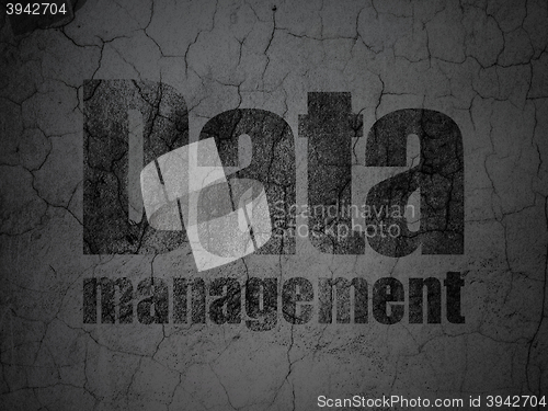 Image of Information concept: Data Management on grunge wall background