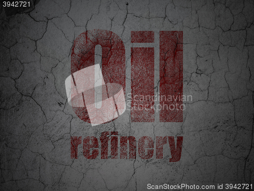 Image of Industry concept: Oil Refinery on grunge wall background