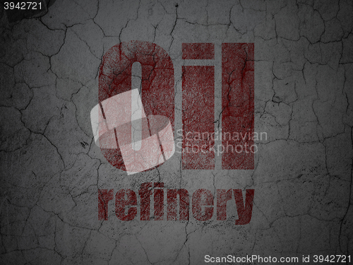 Image of Industry concept: Oil Refinery on grunge wall background