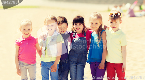 Image of group of happy kids on children playground