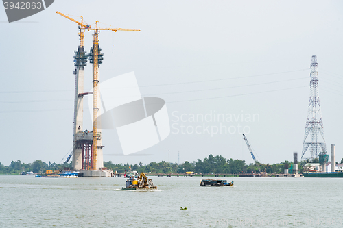 Image of Bridge construction at The Mekong Delta