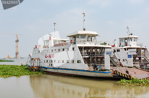 Image of Bridge construction at Mekong Delta