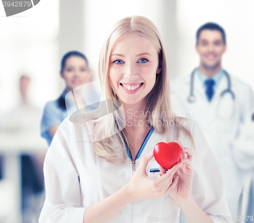 Image of female doctor with heart