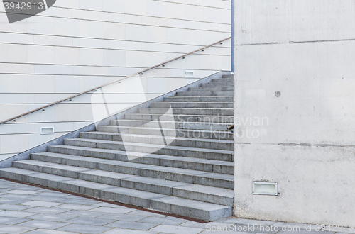 Image of close up of urban city stairs with railing