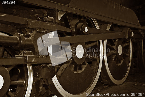 Image of steam train wheels