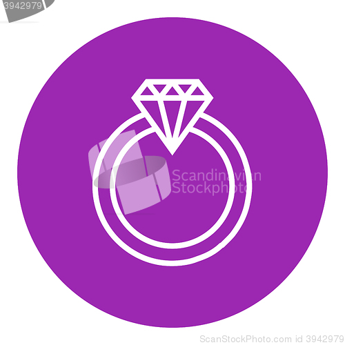 Image of Diamond ring line icon.