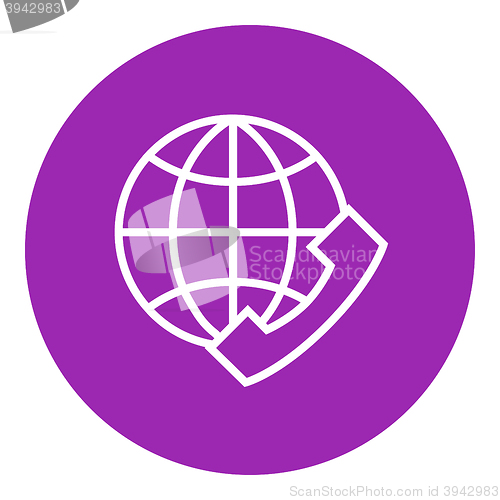 Image of Global communications line icon.