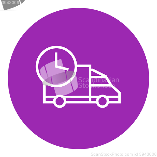 Image of Delivery truck line icon.