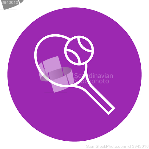 Image of Tennis racket and ball line icon.