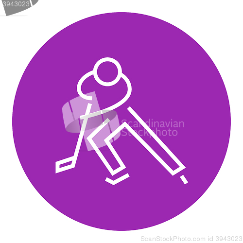 Image of Hockey player line icon.