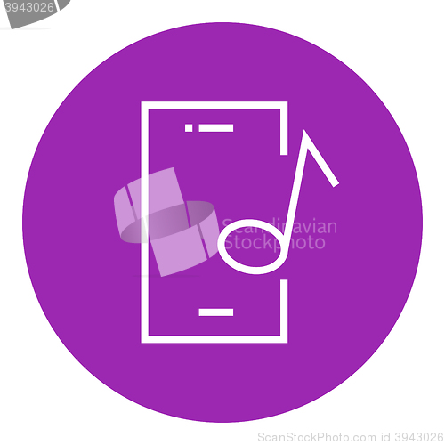 Image of Phone with musical note line icon.
