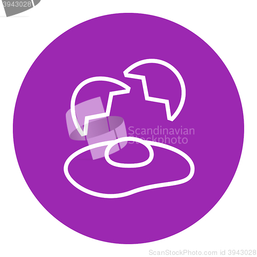 Image of Broken egg and shells line icon.