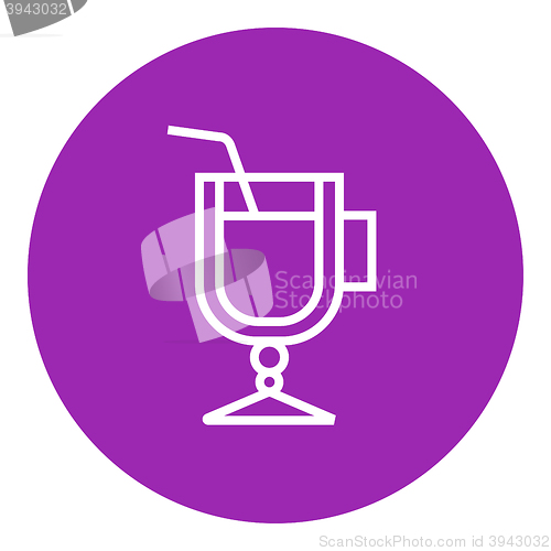 Image of Glass with drinking straw line icon.
