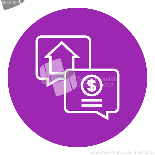 Image of Real estate transaction line icon.