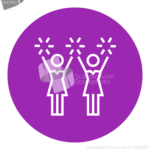 Image of Cheerleaders line icon.