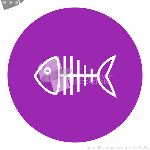 Image of Fish skeleton line icon.