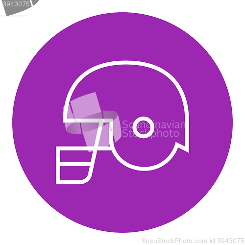 Image of Hockey helmet line icon.