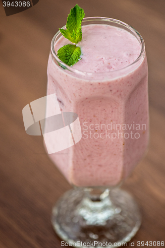 Image of Strawberry smoothie on table