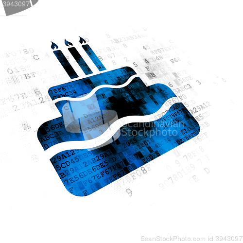 Image of Holiday concept: Cake on Digital background