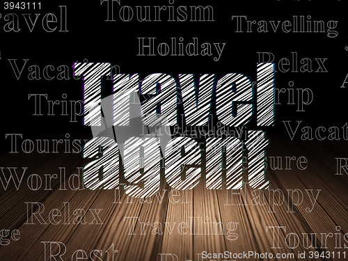 Image of Tourism concept: Travel Agent in grunge dark room