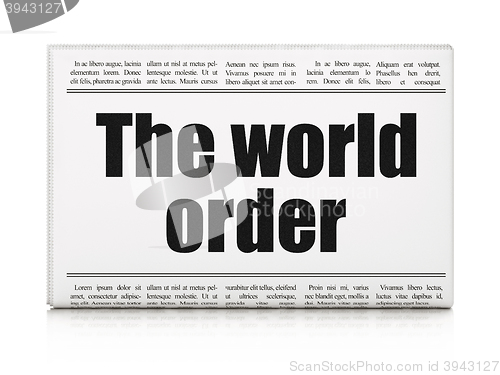 Image of Politics concept: newspaper headline The World Order