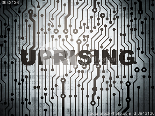 Image of Politics concept: circuit board with Uprising