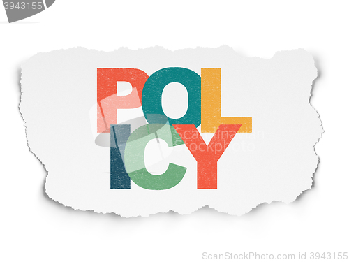 Image of Insurance concept: Policy on Torn Paper background