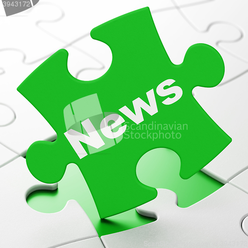 Image of News concept: News on puzzle background