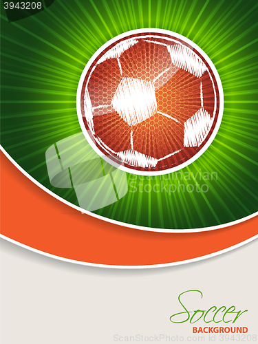 Image of Abstract soccer brochure with orange ball