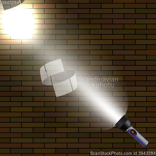 Image of Light Flash on Dark Brick Background